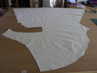 Front of Dress Cut in Calico. 